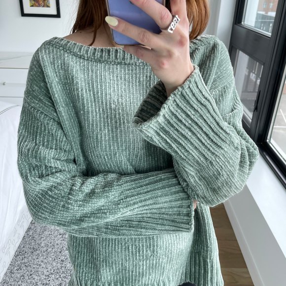 Callahan Chunky Knit Pullover Sweater Light Green Small - Picture 4 of 8